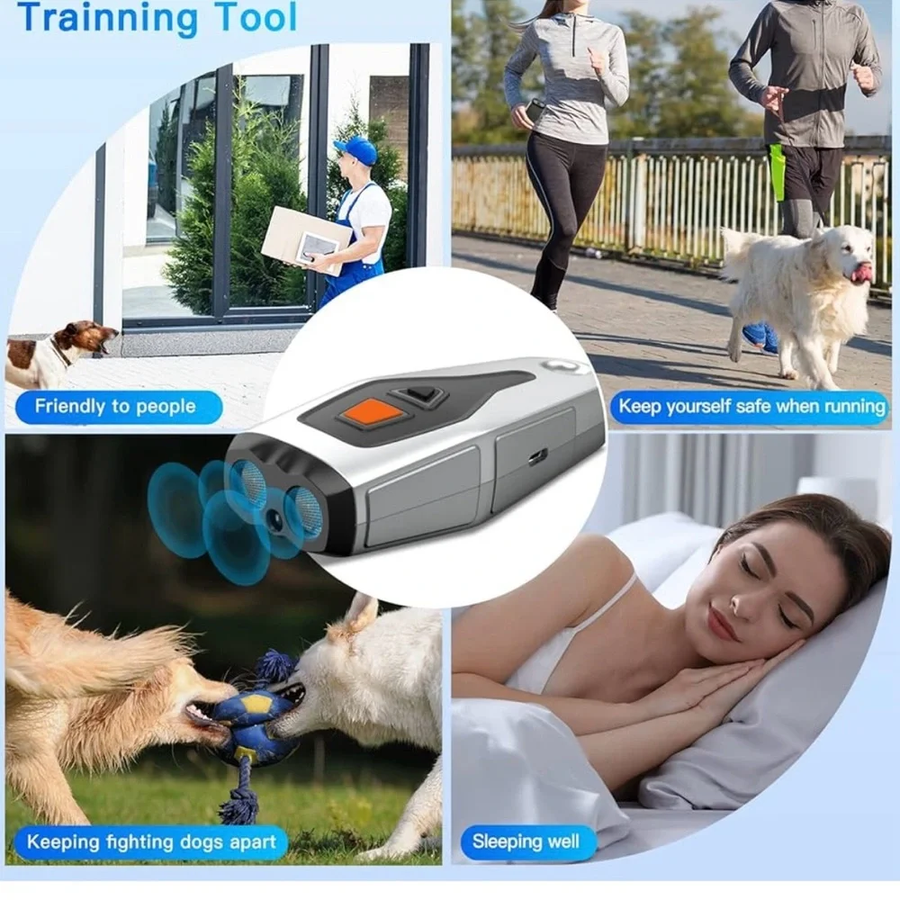 Dog Bark Deterrent Devices,3 in 1 Dual Sensor Anti Barking Device Training june
